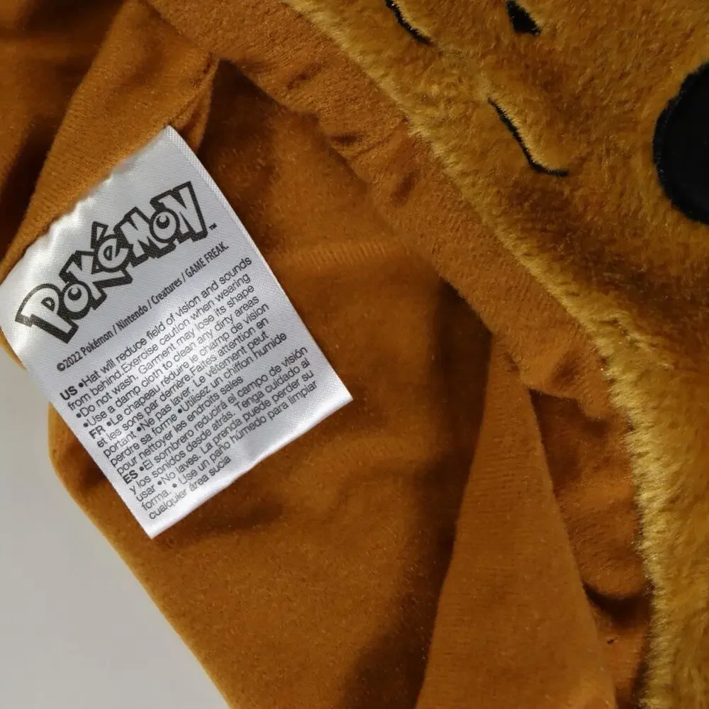Pokémon Eevee Plush Hood Hat Cosplay Costume Adult Kids Soft Fleece 2022 Cap